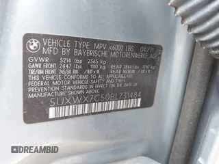2011 BMW X3 35i with VIN 5UXWX7C50BL731484, listed as a IAAI auction lot 41711403 with 144,211 mi miles and . Bid and sale history available at DreamBid. Image 9.