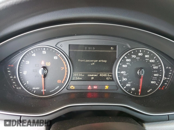 2018 Audi A4 Premium with VIN WAUDNAF45JN009698, listed as a Copart auction lot 56996875 with 39,134 mi miles and Salvage title. Bid and sale history available at DreamBid. Image 9.