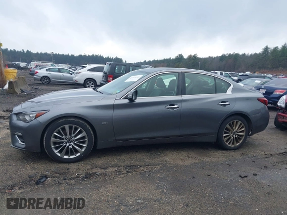 2018 Infiniti Q50 3.0t Luxe with VIN JN1EV7AR5JM434747, listed as a IAAI auction lot 41924244 with 114,634 mi miles. Bid and sale history available at carsss.com. Image 14.