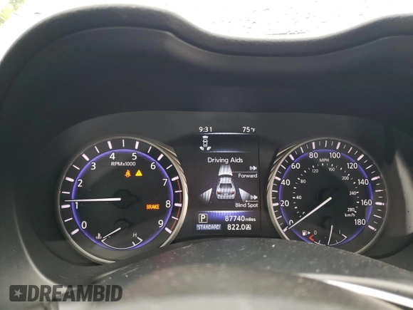 2016 Infiniti Q50 Red Sport 400 with VIN JN1FV7AR4GM450788, listed as a Copart auction lot 63069385 with 87,740 mi miles and Salvage title. Bid and sale history available at DreamBid. Image 9.