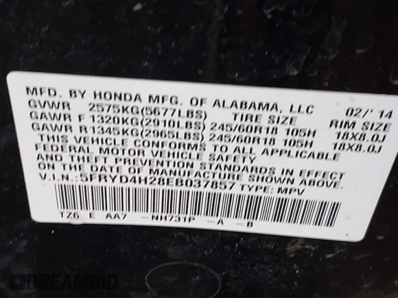 2014 Acura MDX with VIN 5FRYD4H28EB037857, listed as a IAAI auction lot 42518780 with 132,465 mi miles and . Bid and sale history available at DreamBid. Image 9.