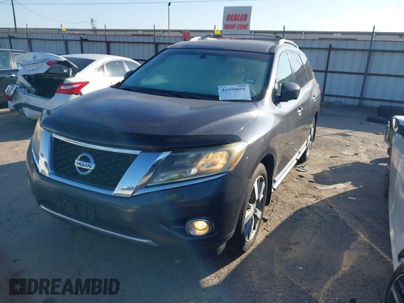 2014 Nissan Pathfinder SL with VIN 5N1AR2MN2EC613573, listed as a IAAI auction lot 41559855 with 195,471 mi miles and . Bid and sale history available at DreamBid. Image 2.