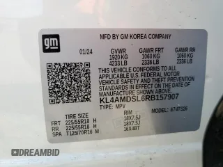 2024 Buick Encore GX Sport Touring с VIN KL4AMDSL6RB157907, выставлен на аукционе Copart как лот 53639775 с пробегом 12 982 миль миль и Списание • Salvage title. История ставок и продаж доступна на DreamBid. Изображение 13.