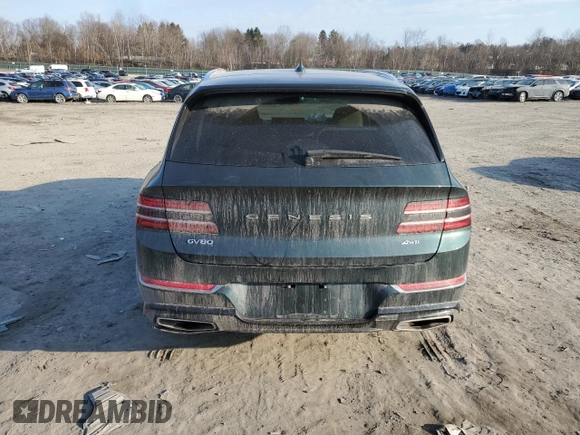 2022 Genesis GV80 with VIN KMUHBDSB1NU096639, listed as a Copart auction lot 47639035 with 25,105 mi miles and Salvage title. Bid and sale history available at DreamBid. Image 6.