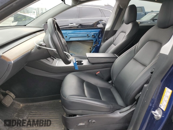 2021 Tesla Model Y Long Range with VIN 5YJYGDEEXMF213376, listed as a Copart auction lot 39659674 with 76,110 mi miles and Salvage Title. Bid and sale history available at DreamBid. Image 7.