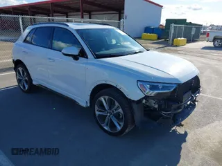 2021 Audi Q3 S line Premium Plus with VIN WA1EECF35M1139805, listed as a IAAI auction lot 41798290 with 34,345 mi miles. Bid and sale history available at carsss.com. Image 1.