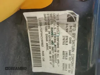2004 Saturn ION ION 2 z VIN 1G8AJ52F04Z194962, wystawiony jako Copart lot #68150414 z przebiegiem 157 426 mil mil oraz Szkoda całkowita • Salvage title. Historia ofert i sprzedaży dostępna na DreamBid. Obrazek 13.