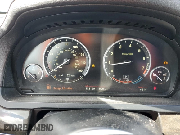 2012 BMW 7 Series 750i with VIN WBAKA8C57CDS99976, listed as a Copart auction lot 45202715 with 152,169 mi miles and Salvage title. Bid and sale history available at DreamBid. Image 9.