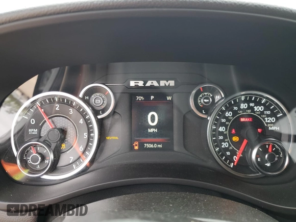 2024 Ram 2500 Tradesman with VIN 3C6UR5HJ5RG169223, listed as a Copart auction lot 50256095 with 7,506 mi miles and Salvage title. Bid and sale history available at DreamBid. Image 9.