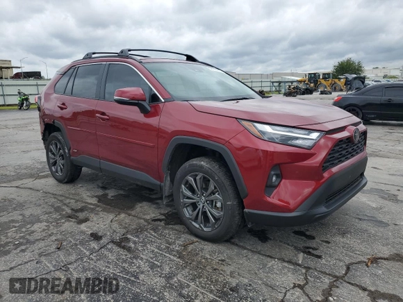 2025 Toyota RAV4 Hybrid XLE Premium with VIN 2T3B6RFV0SW084219, listed as a Copart auction lot 56178785 with 10,726 mi miles and Salvage title. Bid and sale history available at DreamBid. Image 4.