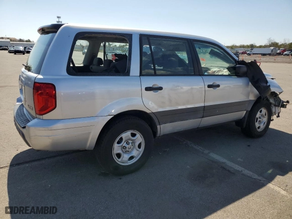 2005 Honda Pilot LX with VIN 2HKYF18195H551915, listed as a Copart auction lot 42939515 with 0 mi miles and Salvage Title. Bid and sale history available at carsss.com. Image 3.