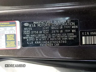 2015 Kia K900 Premium with VIN KNALU4D42F6026740, listed as a Copart auction lot 46062555 with 102,913 mi miles and Salvage Title. Bid and sale history available at carsss.com. Image 13.