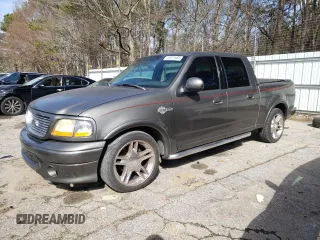 2002 Ford F-150 Harley Davidson with VIN 1FTRW07312KD72573, listed as a Copart auction lot 44971685 with 0 mi miles and Clean Title. Bid and sale history available at carsss.com. Image 1.