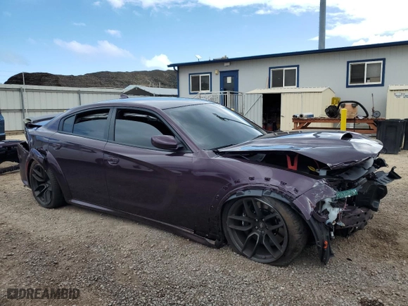 2022 Dodge Charger Scat Pack Widebody with VIN 2C3CDXGJ6NH186224, listed as a Copart auction lot 54418704 with 4,597 mi miles and Salvage Title. Bid and sale history available at carsss.com. Image 4.