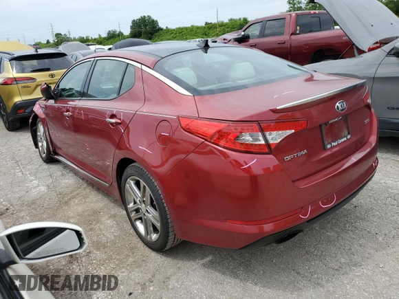 2013 Kia Optima SX with VIN 5XXGR4A68DG122852, listed as a Copart auction lot 56891934 with 145,398 mi miles and Salvage Title. Bid and sale history available at carsss.com. Image 2.