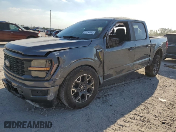 2024 Ford F-150 STX with VIN 1FTEW2K5XRKE50524, listed as a Copart auction lot 77297264 with 4,804 mi miles and Salvage Title. Bid and sale history available at carsss.com. Image 1.