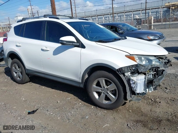 2015 Toyota RAV4 XLE with VIN JTMWFREV9FJ034992, listed as a IAAI auction lot 41922694 with 100,956 mi miles. Bid and sale history available at carsss.com. Image 1.