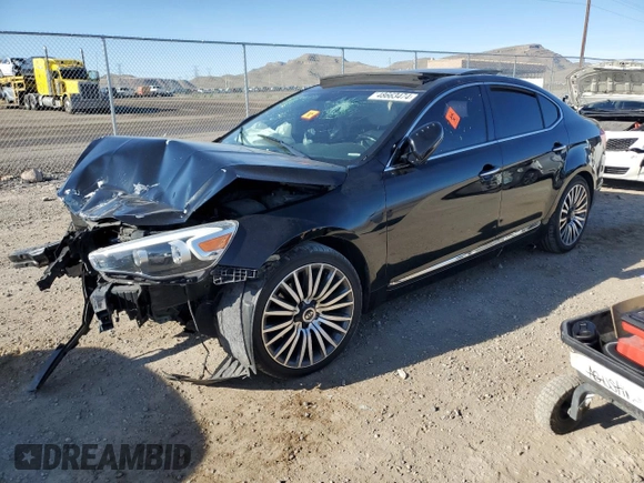 2014 Kia Cadenza Premium with VIN KNALN4D70E5126542, listed as a Copart auction lot 48663474 with Not Provided miles and Salvage Title. Bid and sale history available at carsss.com. Image 1.