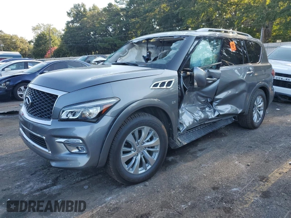2017 Infiniti QX80 with VIN JN8AZ2NF9H9641632, listed as a Copart auction lot 66588634 with 103,172 mi miles and Salvage Title. Bid and sale history available at carsss.com. Image 1.