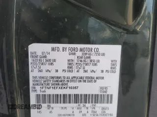 2014 Ford F-150 XL with VIN 1FTNF1EFXEKF10357, listed as a Copart auction lot 76498714 with 191,263 mi miles and Non Repairable. Bid and sale history available at carsss.com. Image 12.