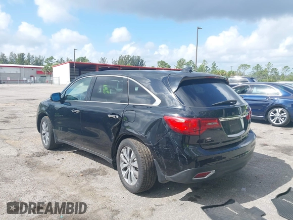 2016 Acura MDX w/Tech with VIN 5FRYD3H44GB021119, listed as a IAAI auction lot 41946691 with 179,222 mi miles. Bid and sale history available at carsss.com. Image 3.
