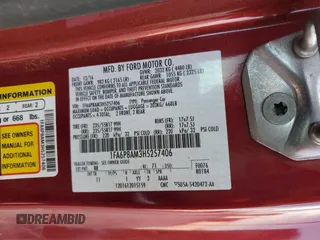 2017 Ford Mustang V6 with VIN 1FA6P8AM3H5257406, listed as a Copart auction lot 63330435 with Not provided miles and Salvage title. Bid and sale history available at DreamBid. Image 12.