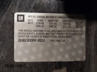 2017 Buick Regal Sport Touring with VIN 2G4GL5EX9H9186224, listed as a IAAI auction lot 41730861 with 118,678 mi miles. Bid and sale history available at carsss.com. Image 9.
