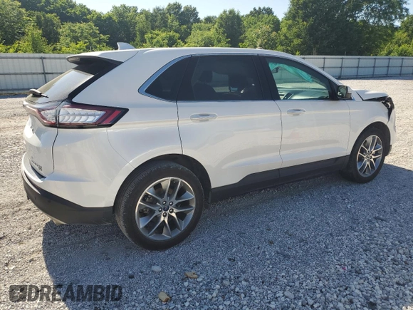 2015 Ford Edge Titanium z VIN 2FMTK4K84FBB64176, wystawiony jako Copart lot #57729005 z przebiegiem 50 654 mil mil oraz Szkoda całkowita • Salvage title. Historia ofert i sprzedaży dostępna na DreamBid. Obrazek 3.