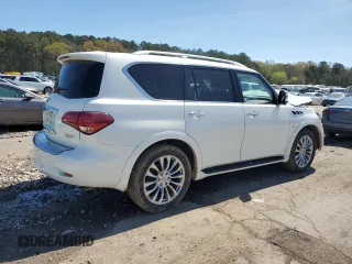 2017 Infiniti QX80 with VIN JN8AZ2NF1H9645805, listed as a Copart auction lot 49729635 with 98,451 mi miles and Salvage Title. Bid and sale history available at carsss.com. Image 3.
