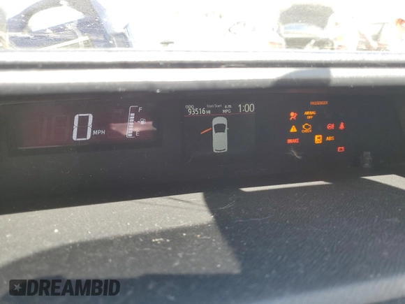 2016 Toyota Prius One with VIN JTDKDTB31G1134378, listed as a Copart auction lot 54155065 with 93,516 mi miles and Salvage Title. Bid and sale history available at carsss.com. Image 9.
