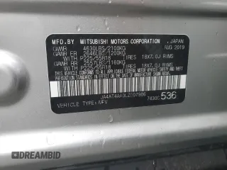 2020 Mitsubishi Eclipse Cross LE with VIN JA4AT4AA0LZ007986, listed as a Copart auction lot 39148614 with 72,649 mi miles and Non repairable. Bid and sale history available at DreamBid. Image 12.