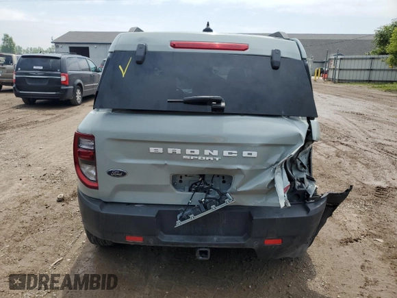 2021 Ford Bronco Sport Big Bend with VIN 3FMCR9B68MRA76222, listed as a Copart auction lot 59886425 with 41,311 mi miles and Clean title. Bid and sale history available at DreamBid. Image 6.