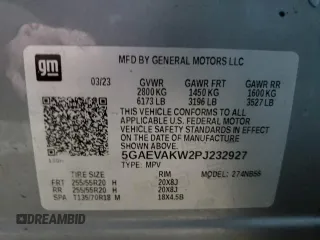 2023 Buick Enclave Essence with VIN 5GAEVAKW2PJ232927, listed as a Copart auction lot 81604454 with 67,848 mi miles and Salvage Title. Bid and sale history available at carsss.com. Image 13.