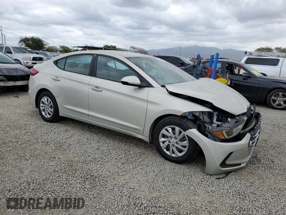 2017 Hyundai Elantra SE with VIN KMHD74LF9HU407819, listed as a Copart auction lot 53100995 with 100,966 mi miles and Salvage title. Bid and sale history available at DreamBid. Image 4.