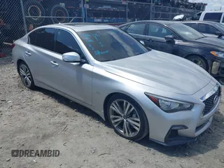 2018 Infiniti Q50 Luxe with VIN JN1EV7AP2JM357558, listed as a IAAI auction lot 42070640 with 65,804 mi miles and . Bid and sale history available at DreamBid. Image 1.