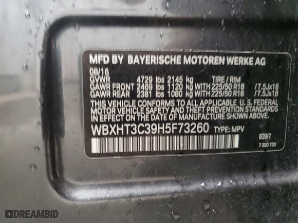 2017 BMW X1 xDrive28i with VIN WBXHT3C39H5F73260, listed as a Copart auction lot 51144415 with 93,737 mi miles and Clean Title. Bid and sale history available at carsss.com. Image 13.