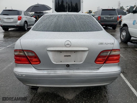 2001 Mercedes-Benz CLK-Class with VIN WDBLJ65G11F169587, listed as a Copart auction lot 47823105 with 0 mi miles and Salvage Title. Bid and sale history available at carsss.com. Image 6.