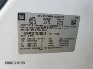 2014 Chevrolet Silverado 1500 Work Truck with VIN 1GCVKPEC1EZ282020, listed as a Copart auction lot 43467675 with 153,807 mi miles and Salvage Title. Bid and sale history available at DreamBid. Image 14.