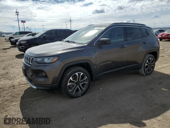 2024 Jeep Compass Limited с VIN 3C4NJDCN1RT602861, выставлен на аукционе Copart как лот 55702605 с пробегом 15 029 миль миль и Списание • Salvage title. История ставок и продаж доступна на DreamBid. Изображение 1.