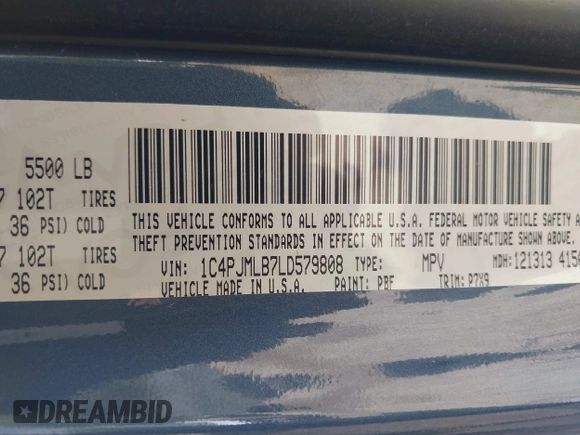2020 Jeep Cherokee Latitude Plus with VIN 1C4PJMLB7LD579808, listed as a IAAI auction lot 42688275 with 46,189 mi miles and . Bid and sale history available at DreamBid. Image 9.