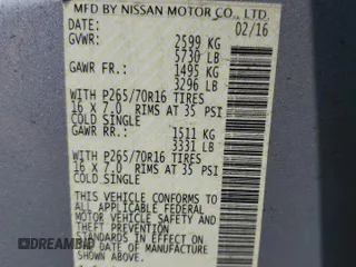 2016 Nissan Frontier SV with VIN 1N6AD0ER9GN737496, listed as a Copart auction lot 60474355 with Not provided miles and Salvage title. Bid and sale history available at DreamBid. Image 12.