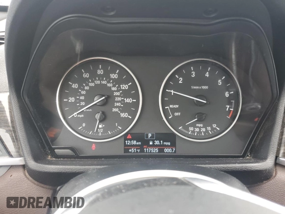 2016 BMW X1 xDrive28i with VIN WBXHT3Z30G4A49460, listed as a Copart auction lot 48998755 with 117,525 mi miles and Salvage Title. Bid and sale history available at carsss.com. Image 9.