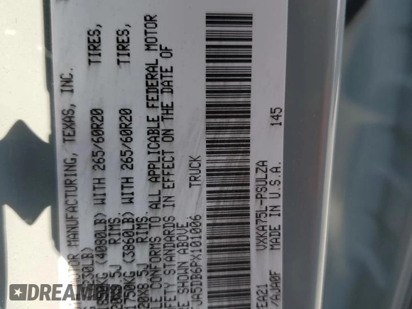 2023 Toyota Tundra Limited with VIN 5TFJA5DB6PX101006, listed as a Copart auction lot 59743765 with 10,342 mi miles and Salvage title. Bid and sale history available at DreamBid. Image 13.