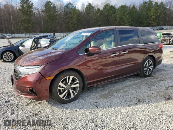 2021 Honda Odyssey Touring with VIN 5FNRL6H86MB021678, listed as a Copart auction lot 85002174 with 103,166 mi miles and Salvage Title. Bid and sale history available at carsss.com. Image 1.