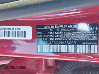 2018 Mercedes-Benz CLA 250 with VIN WDDSJ4EB0JN688003, listed as a IAAI auction lot 42241464 with 132,337 mi miles and . Bid and sale history available at DreamBid. Image 9.