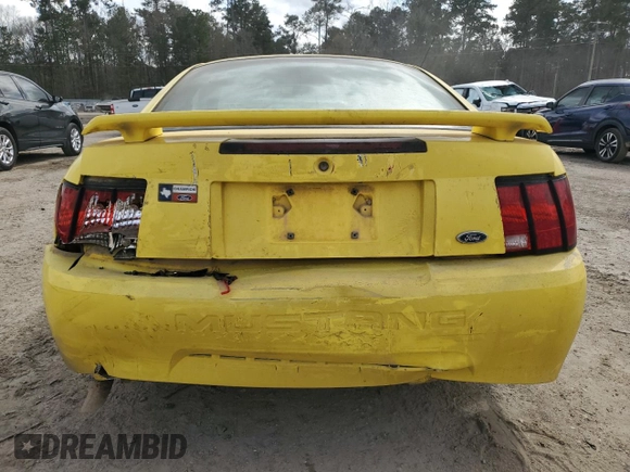 2002 Ford Mustang Standard with VIN 1FAFP40442F128344, listed as a Copart auction lot 48189045 with 0 mi miles and Salvage Title. Bid and sale history available at carsss.com. Image 6.