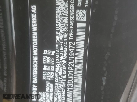 2023 MINI Hardtop Cooper SE z VIN WMW13DJ01P2U19472, wystawiony jako Copart lot #59630715 z przebiegiem 7 304 mil mil oraz Szkoda całkowita • Salvage title. Historia ofert i sprzedaży dostępna na DreamBid. Obrazek 13.