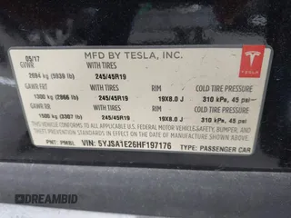 2017 Tesla Model S 100D with VIN 5YJSA1E26HF197176, listed as a IAAI auction lot 42565791 with 120,287 mi miles and . Bid and sale history available at DreamBid. Image 9.
