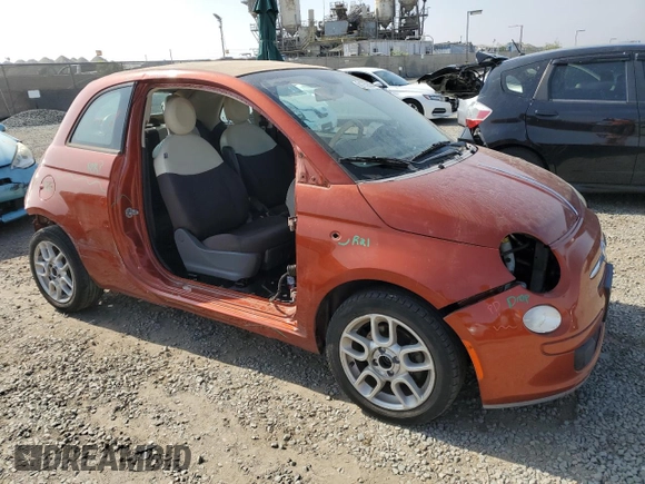 2012 FIAT 500 Pop with VIN 3C3CFFDR1CT347856, listed as a Copart auction lot 61759385 with 126,388 mi miles and Salvage title. Bid and sale history available at DreamBid. Image 4.