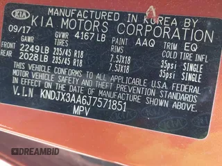 2018 Kia Soul ! with VIN KNDJX3AA6J7571851, listed as a IAAI auction lot 41573832 with 39,114 mi miles. Bid and sale history available at carsss.com. Image 9.